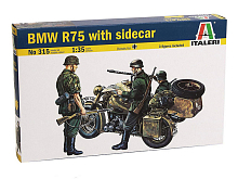 Сборная модель ITALERI 0315ИТ Мотоцикл BMW R75 with Sidecar, 135