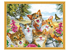 Алмазная мозаика с нанесенной рамкой 40х50 ВЕСЕЛАЯ КОМПАНИЯ 32 цвета