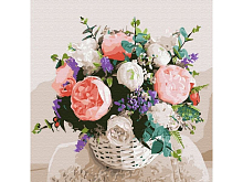 Картина по номерам 30Х30 НЕЖНЫЙ БУКЕТ 20 цветов