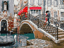 Картина по номерам 40х50 Мостик влюблённых 24 цвета