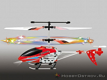 Радиоуправляемый вертолет Fu Qi Model FQ777 3CH Gyro IR RTF светящиеся лопасти