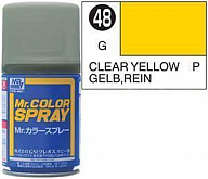 Краска акрил для пластика в аэрозольных баллончиках тм MRHOBBY 100мл CLEAR YELLOW, шт