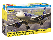 Сборная модель ZVEZDA Пассажирский авиалайнер Аэробус A330200, 1144