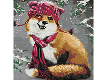 Картина по номерам 30х30 ЗАБАВНЫЙ ЛИСЕНОК 21 цветов