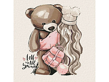 Картина по номерам 30Х30 ЛЮБИМАЯ ИГРУШКА 22 цвета