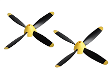 Четырёхлопастной пропеллер в сборе для самолета Volantex RC P51D, 2 комплекта