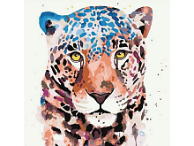 Картина по номерам 30Х30 АКВАРЕЛЬНЫЙ ЯГУАР 23 цвета