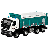 Машина АВТОПАНОРАМА Volvo самосвал, зеленый, 150, свет, звук, вк 281410 см