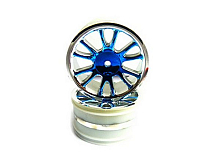 Колесные диски задние, голубой хром для багги Himoto масштаба 116, 2шт