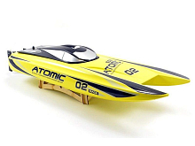 Радиоуправляемый катамаран Volantex RC ATOMIC 700 желтый Brushless 24G LiPo RTR