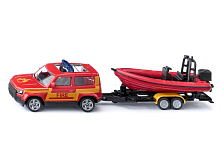 Пожарная машина Siku 1608 Land Rover Defender с лодкой