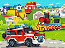 Набор юного художника 20х30 ВЕСЁЛЫЙ ТРАНСПОРТ  15 цветов