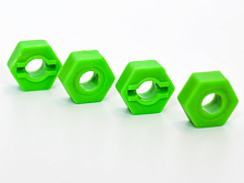 Пластиковые колёсные шестигранники 4 шт для Remo Hobby 18, тюнинг, зеленые