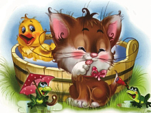 Алмазная мозаика 15х20 Водные процедуры 24 цвета