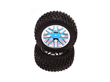 Колеса в сборе шины Himoto 15501  диск 06102PB, синий хром, 2шт