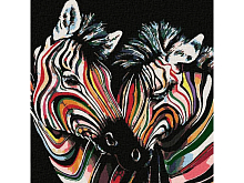 Картина по номерам 30Х30 ПОЛОСАТАЯ ДРУЖБА 26 цветов