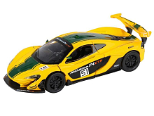 Машина АВТОПАНОРАМА Mclaren P1™ GTR, желтый, 132, свет, звук, инерция, вк 17,512,56,5 см