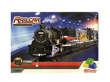 Железная дорога HQ 120 деталей, с локомотивом на батарейках, желтыйвагон