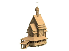 Сборная деревянная модель СВМодель Георгиевская церковь, 2390 деталей, 172