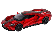 Машина АВТОПАНОРАМА Ford GT, красный, 132, свет, звук, инерция, вк 17,512,56,5 см