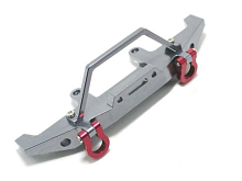 Бампер передний металлический WPL с 2мя красными сцепными проушинами для B14,B16