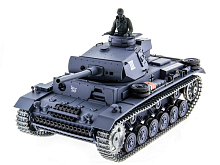 Радиоуправляемый танк Heng Long 116 Panzerkampfwagen III Германия 24G RTR PRO темносерый