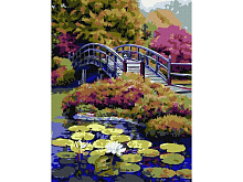 Картина по номерам с цветной схемой на холсте 30х40 ЯПОНСКИЙ САД 19 цветов