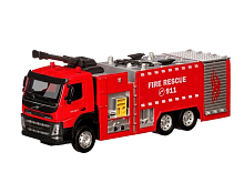 Машина АВТОПАНОРАМА Volvo пожарная машина, красный, 150, свет, звук, вк 281410 см