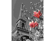 Картина по номерам с цв схемой на холсте 30х40 ВЕСНА В ПАРИЖЕ 21 цвет