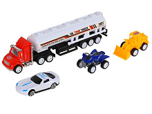 Набор AUTODRIVE Транспорт фрикционный, трейлер с цистерной с транспортом 47см вк 244,518 см