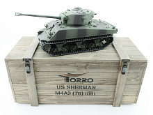 Радиоуправляемый танк Torro Sherman M4A3 76mm, 116 24G, ИКпушка, деревянная коробка