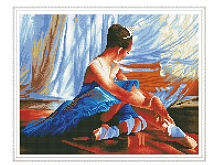 Алмазная мозаика с нанесенной рамкой 40х50 ПОСЛЕ ВЫСТУПЛЕНИЯ 35 цветов