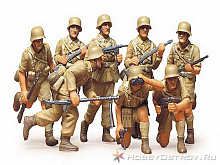 Склеиваемая модель Tamiya 135 Немецкие пехотинцы африк корпус 8 фигур в тропической униформе