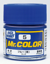 Краска эмаль для пластика тм MRHOBBY  10мл Blue, шт