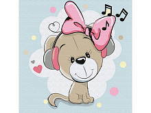 Набор юного художника 20х20 Щенокмузыкант 11 цветов