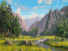 Картина по номерам 40х50 ПРИЩЕПА ГОРНАЯ ИДИЛЛИЯ 36 цветов