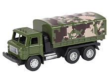 Машина АВТОПАНОРАМА Грузовик, хаки, 132, свет, звук, инерция, вк 24810 см