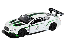 Машина АВТОПАНОРАМА Bentley Continental GT3, белый, 132, свет, звук, инерция, вк 17,513,59 см