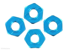 Гайка колесная шестигранная, анодированная в голубой цвет, 4шт