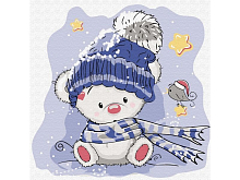 Набор юного художника 20х20 Медвежонок зимой 11 цветов