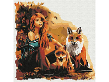 Картина по номерам 30х30 ЛЕСНЫЕ ДРУЗЬЯ 19 цветов