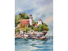 Алмазная мозаика 15х20 МАЯК НА ОБРЫВЕ 19 цветов