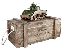 Радиоуправляемый танк Torro Sherman M4A3, 116 24G, ВВпушка, деревянная коробка