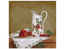 Картина по номерам 30х30 Бузин Натюрморт с белым кувшином 20 цветов