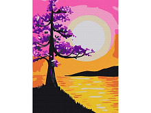 Картина по номерам 15х20 КРАСИВОЕ ДЕРЕВО НА ОБРЫВЕ 11 цветов