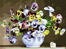 Картина по номерам 40х50 Бузин Анютины глазки 24 цвета