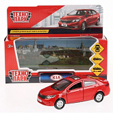 Машина металлическая KIA Rio красный, 12 см, открывдвери, багажник, инерция