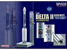 Сборная модель Космический аппарат DELTA II ROCKET  wLAUNCH PAD 1400