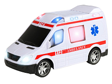 Радиоуправляемая машина AUTODRIVE Скорая помощь, 118, белый, 27MHz, свет, вк, 281119,2см