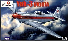 Сборная модель  Яковлев Як-3 ВК107A Советский истребитель Amodel
